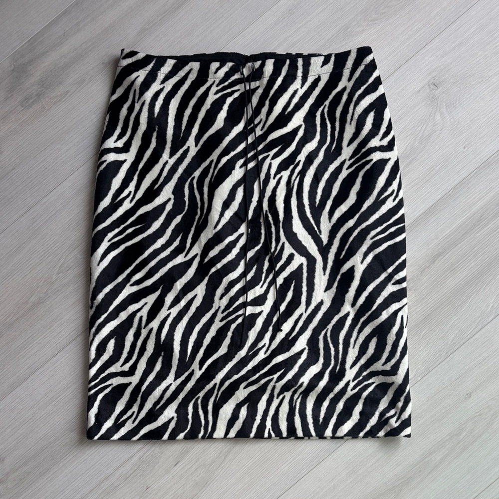 Vintage Betsey Johnson Fuzzy Zebra Midi Skirt